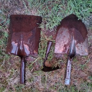 Rustic Metal Shovel Set And Digger